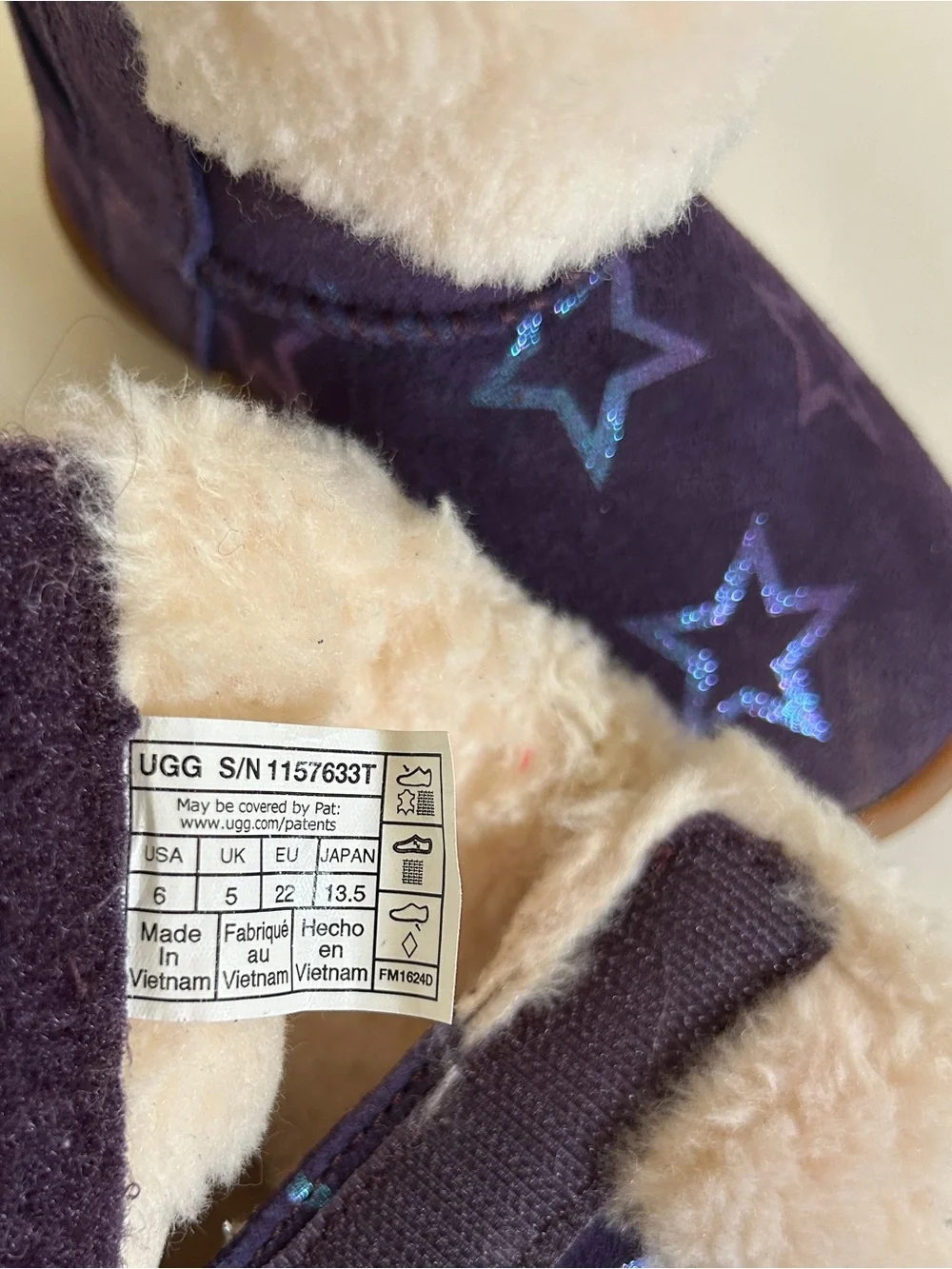UGG **never worn** Toddler Girl Plush Cuff Boots - Purple